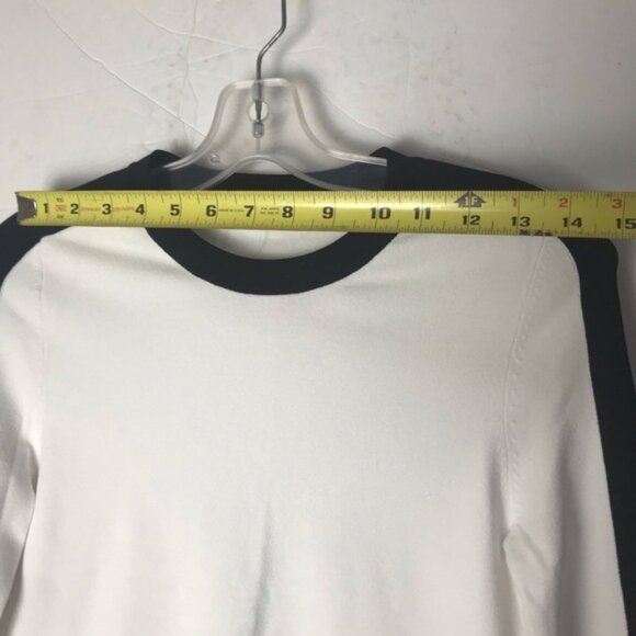 Louis Vuitton NEW Sweater Top Flare Sleeve Cuffs Uniform White Black Knit Crew S - Picture 12 of 16